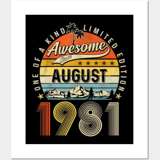 Awesome Since August 1981 Vintage 42nd Birthday Posters and Art